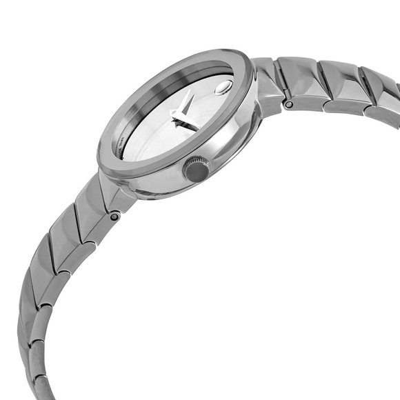 Movado Sapphire Silver Mirror Dial Ladies Watch 0607213 - Picture 2 of 8